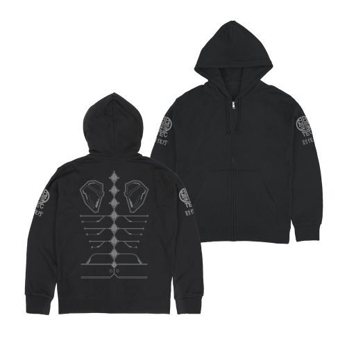 Izumo Tec Zippered Hoodie [Kaiju No.8] BLACK / XL